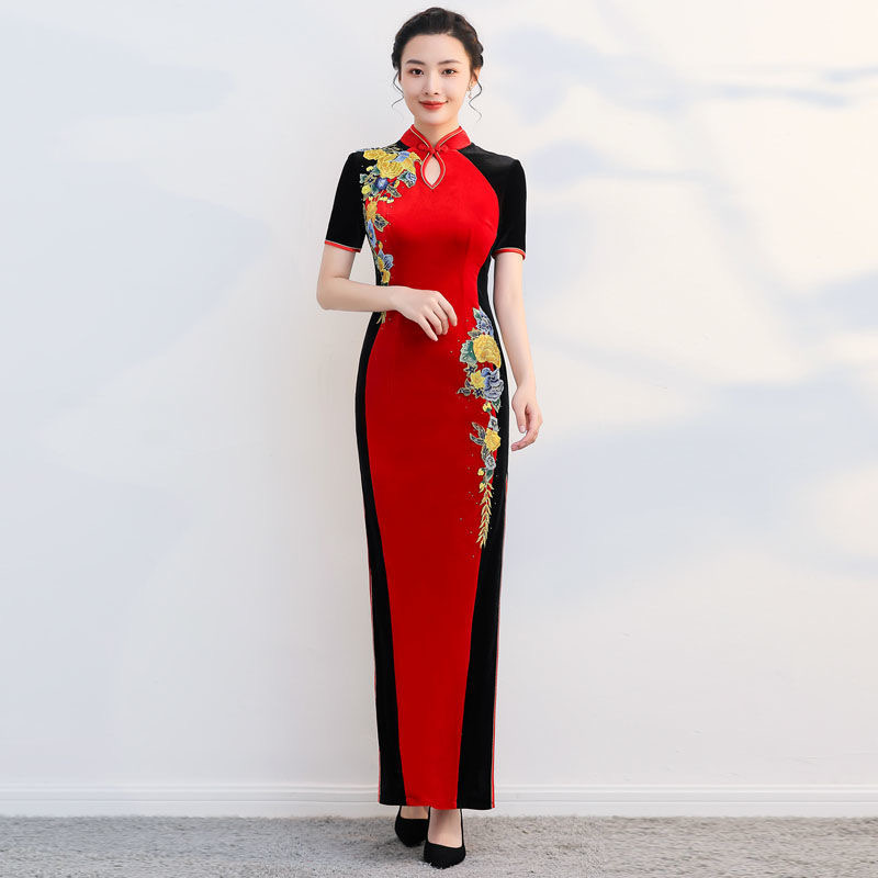 Ao Dai Vietnam Dress - Kobiety Wietnam Ao Dai Cheongsam Kwiatowy