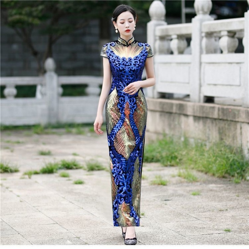 Ao Dai Vietnam Dress - Elegancka sukienka Aodai z krótkim rękawem,