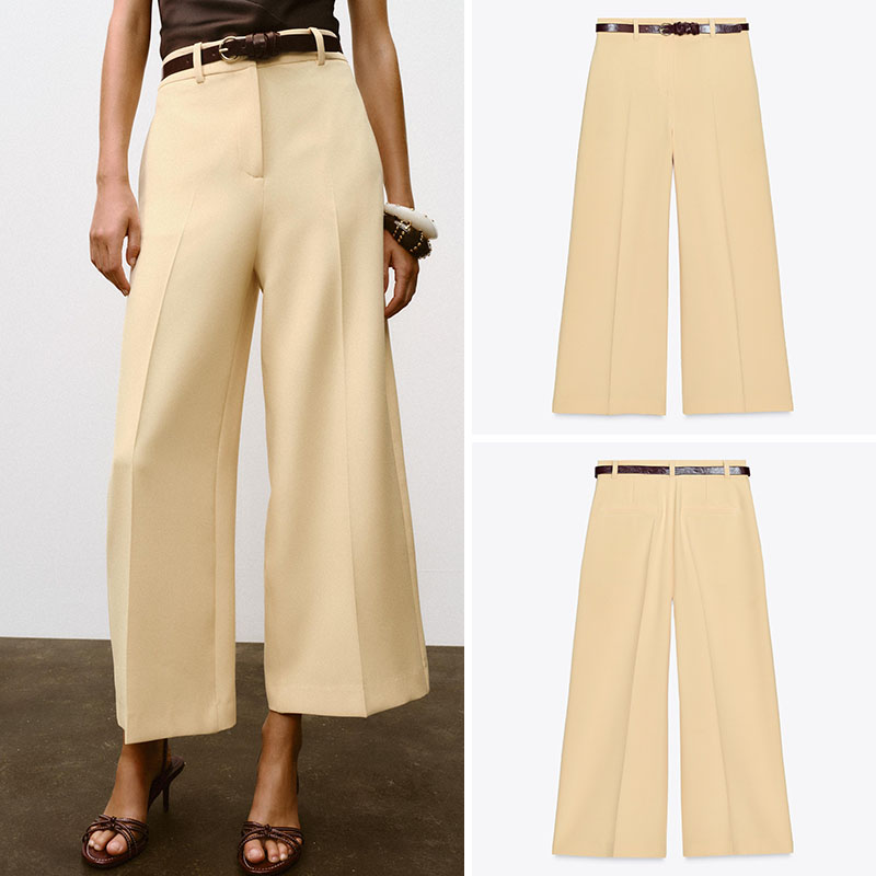 Ethnic Fashion Style - Damskie spodnie z wysokim stanem, szerokie