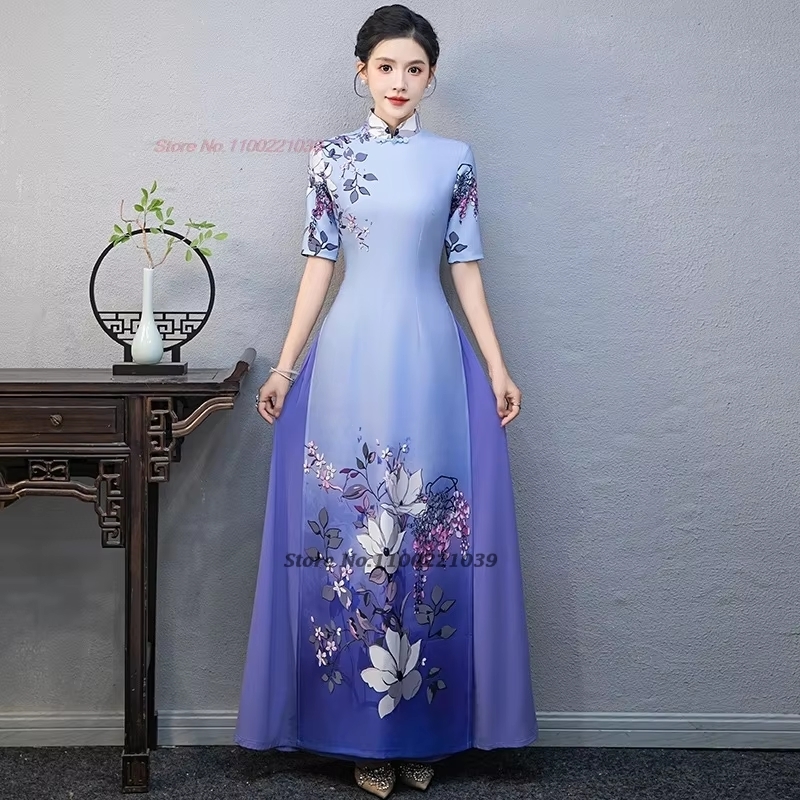 Ao Dai Vietnam Dress - Sukienka tradycyjna wietnamska ao dai z