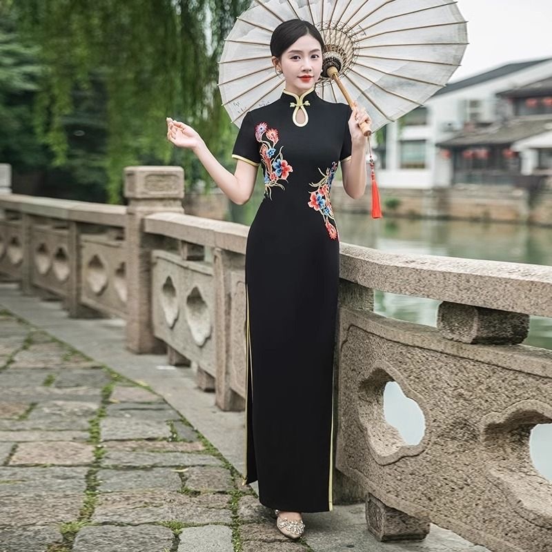Ao Dai Vietnam Dress - Damska tradycyjna wietnamska sukienka Aodai Cheongsam