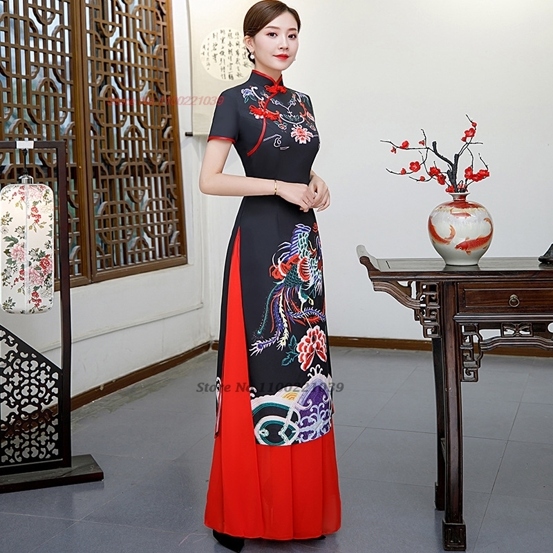 Sukienka qipao chińska ulepszo – Ao Dai Vietnam Dress recenzja i cena